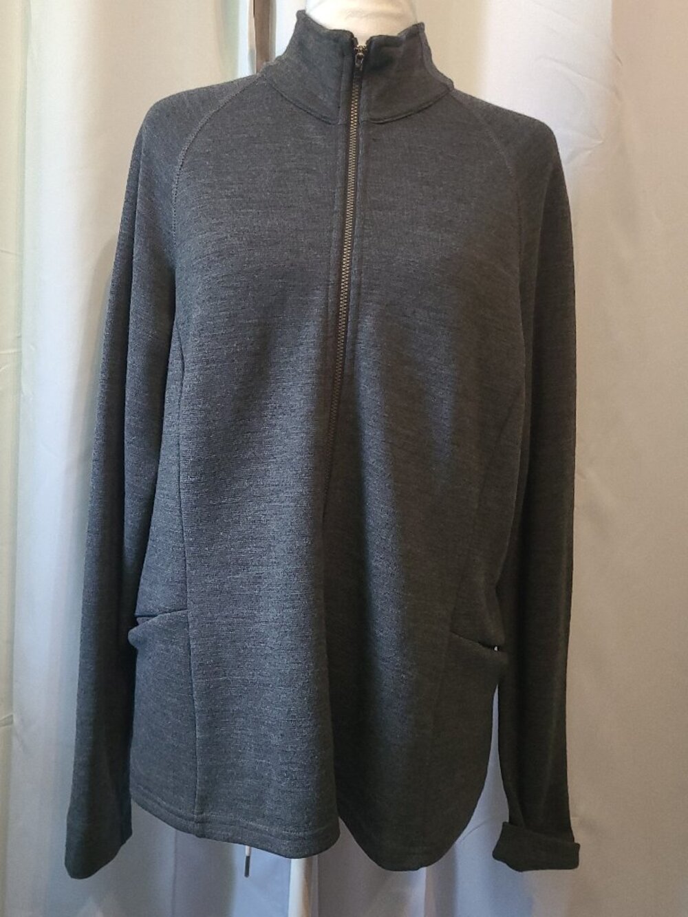 Womans Ibex Sweater / Softshell Zip front - L/S - XL - Gray